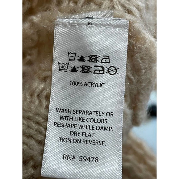 Silverflint Womens Open Front Cardigan Sweater Cream Knit Dolman S - Picture 10 of 10